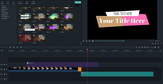 FCP for PC Editing Titles Window
